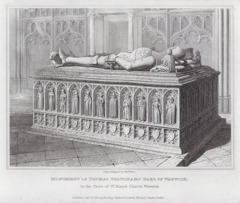 Monument van Thomas Beauchamp Graaf van Warwick, in het koor van St Mary