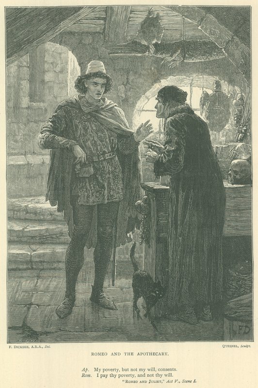 Illustratie voor Romeo en Julia door Edward Burne Jones