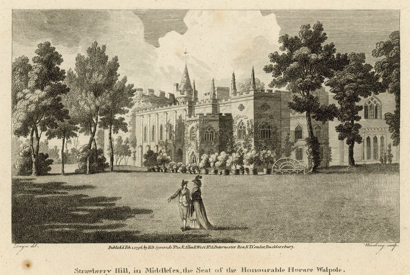 Strawberry Hill, Twickenham, Londen, de zetel van de Eerwaarde Horace Walpole door Edward Dayes