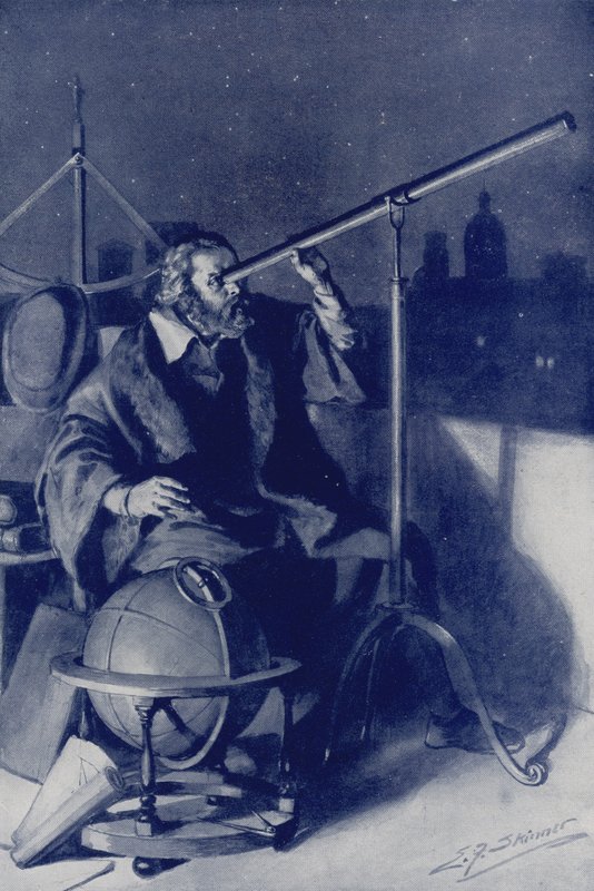 Galileo ontdekt nieuwe werelden door Edward Frederick Skinner