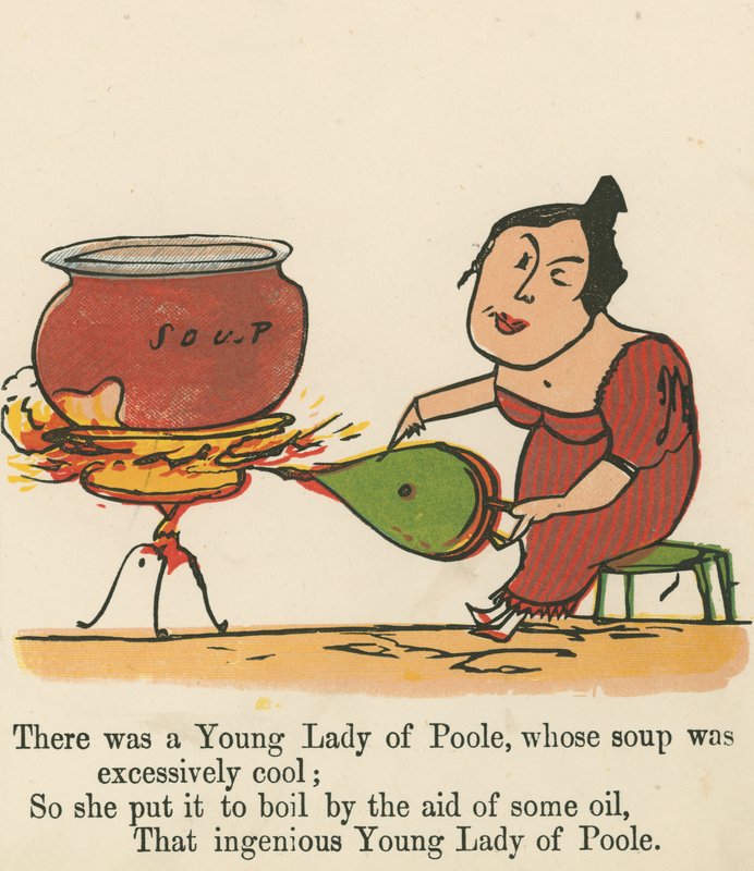 Er was een Jonge Dame uit Poole, wiens soep buitengewoon koel was, uit 