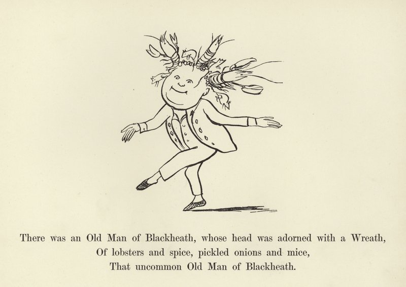Er was een oude man uit Blackheath, wiens hoofd was versierd met een krans door Edward Lear