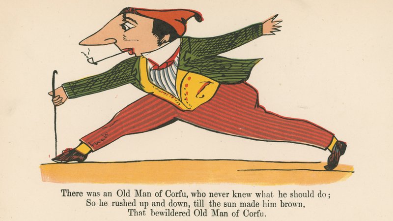 Er was een Oude Man van Corfu, die nooit wist wat hij moest doen, uit 