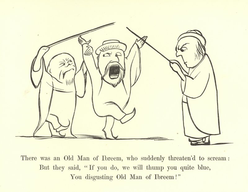 Er was een oude man uit Ibreem, die plotseling dreigde te schreeuwen door Edward Lear