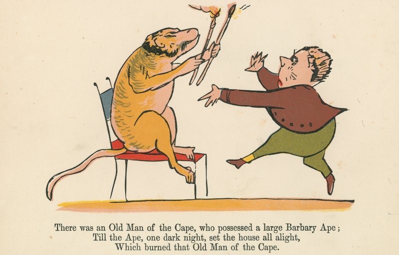 Er was een oude man van de Kaap, die een grote Barbarijse aap bezat, uit 