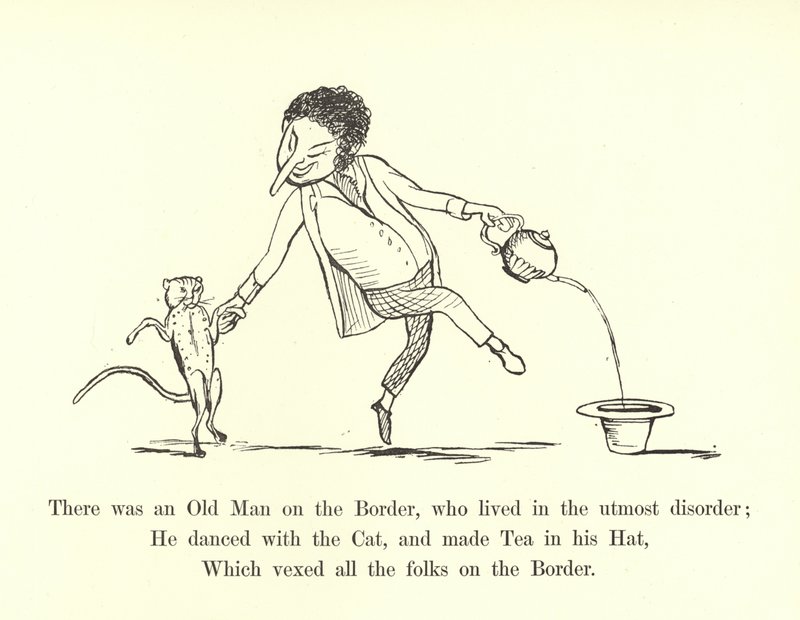 Er was een oude man aan de grens, die in de grootste wanorde leefde door Edward Lear