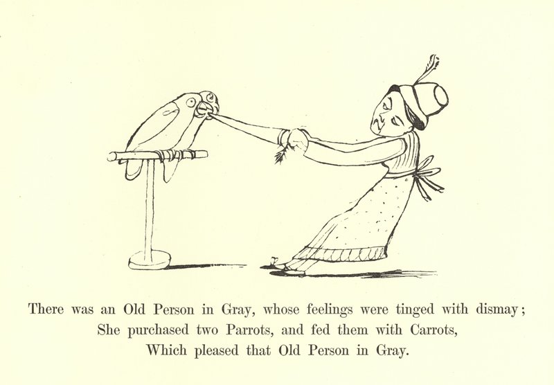 Er was een Oude Persoon in Grijs, wiens gevoelens getint waren met ontzetting door Edward Lear
