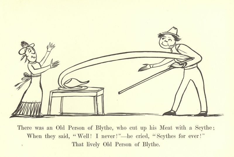 Er was een Oude Persoon van Blythe, die zijn Vlees met een Zeis sneed door Edward Lear