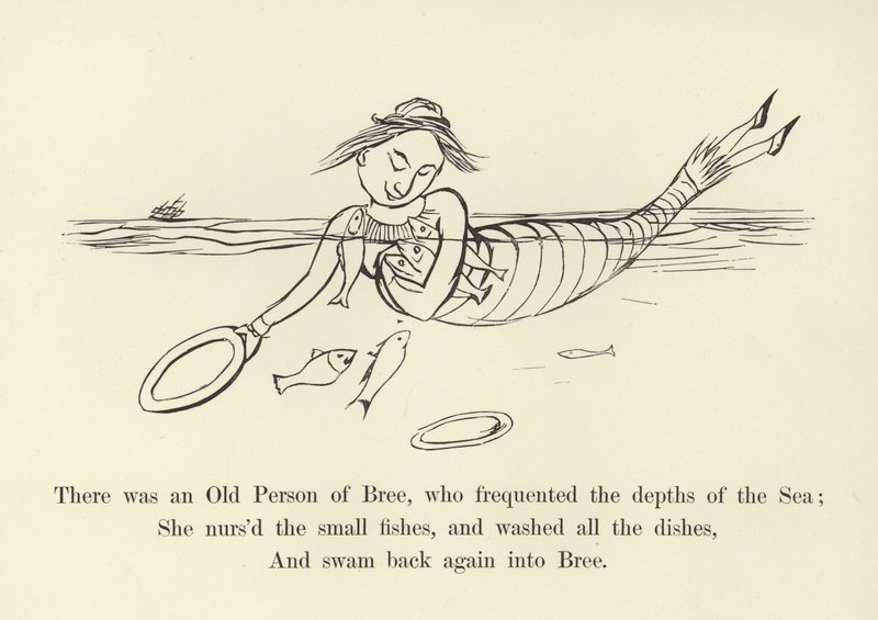 Er was een oude persoon van Bree, die de diepten van de zee bezocht door Edward Lear