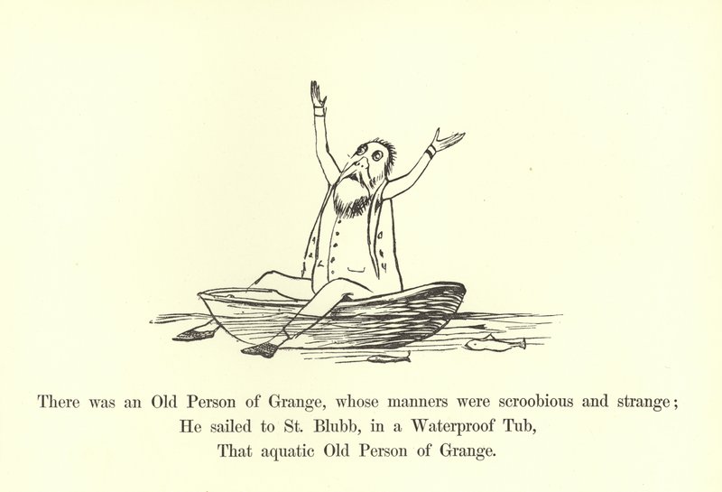 Er was een oude persoon van Grange, wiens manieren vreemd en eigenaardig waren door Edward Lear