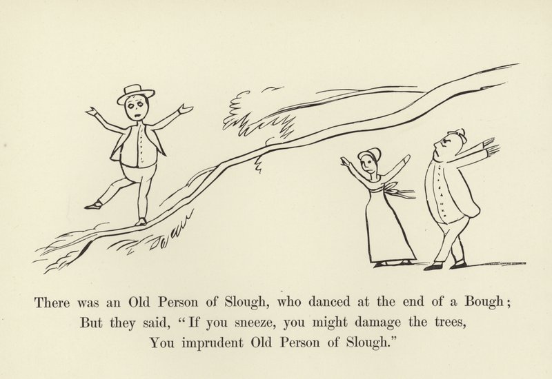 Er was een oude persoon van Slough, die danste aan het einde van een tak door Edward Lear
