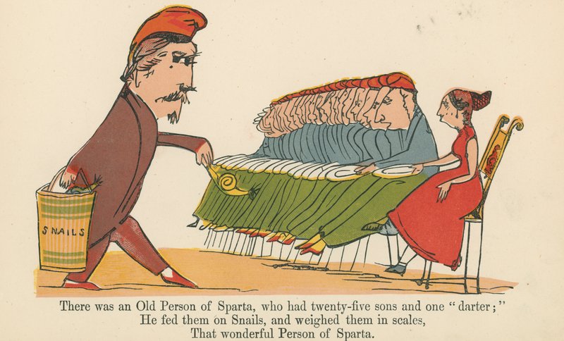 Er was een oude man uit Sparta, die vijfentwintig zonen en één dochter had, uit 