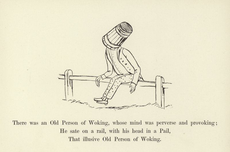 Er was een Oude Persoon uit Woking, wiens geest pervers en provocerend was door Edward Lear