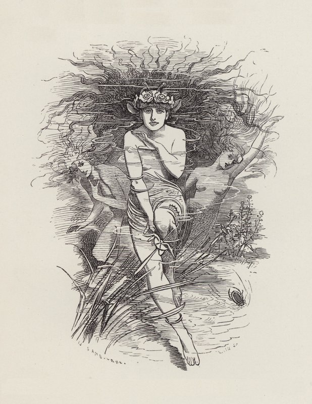 Illustratie voor The Water-Babies door Charles Kingsley (gravure) door Edward Linley (after) Sambourne