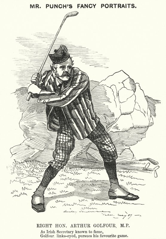 Punch cartoon: Arthur Balfour, Britse Conservatieve politicus en Premier door Edward Linley (after) Sambourne