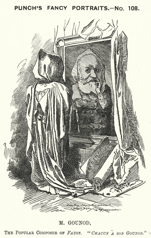 Punch cartoon: Charles Gounod, Franse componist (gravure) door Edward Linley (after) Sambourne