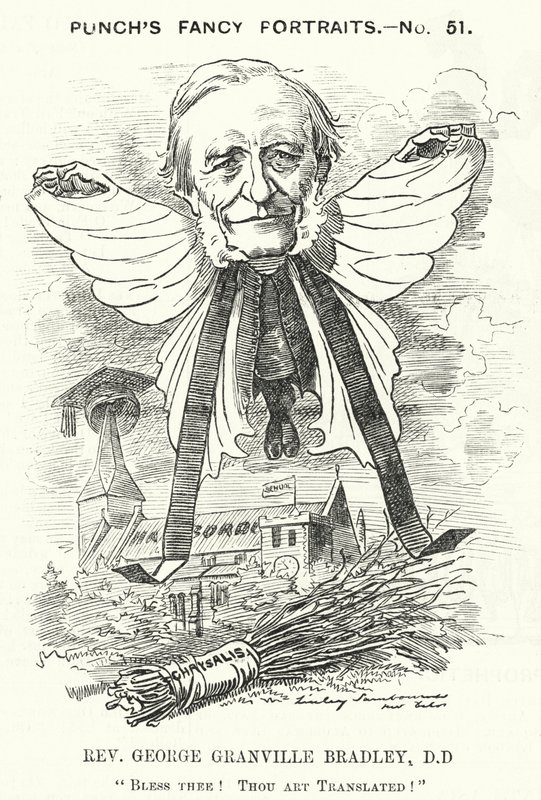 Punch cartoon: George Granville Bradley, Engelse geestelijke, geleerde en decaan van Westminster door Edward Linley (after) Sambourne