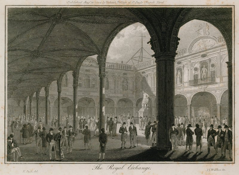 De Royal Exchange, Londen door Edward Pugh