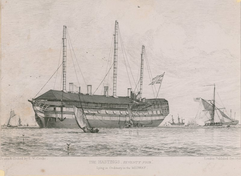 De Hastings in de Medway door Edward William Cooke