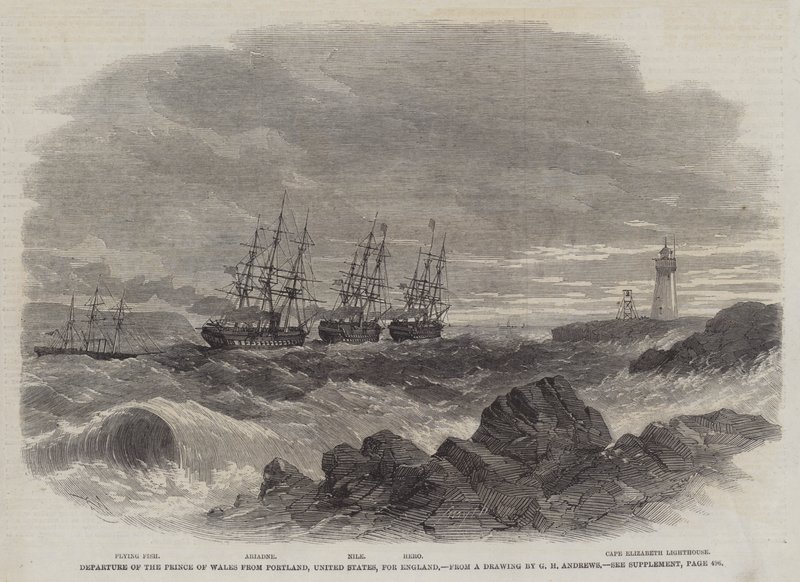 Vertrek van de Prins van Wales uit Portland, Verenigde Staten, naar Engeland door Edwin Weedon