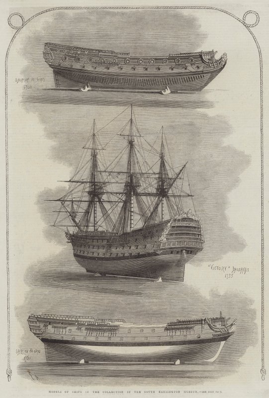 Modellen van schepen in de collectie van het South Kensington Museum door Edwin Weedon