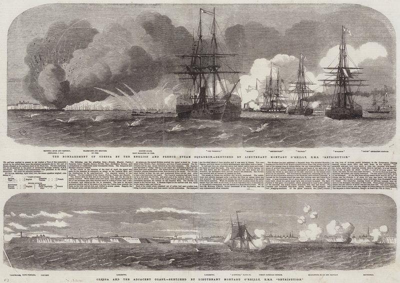 Het Bombardement van Odessa door het Engelse en Franse Stoomeskader door Edwin Weedon