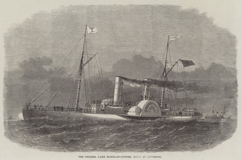 De Colonel Lamb Blockade-Runner, gebouwd in Liverpool door Edwin Weedon