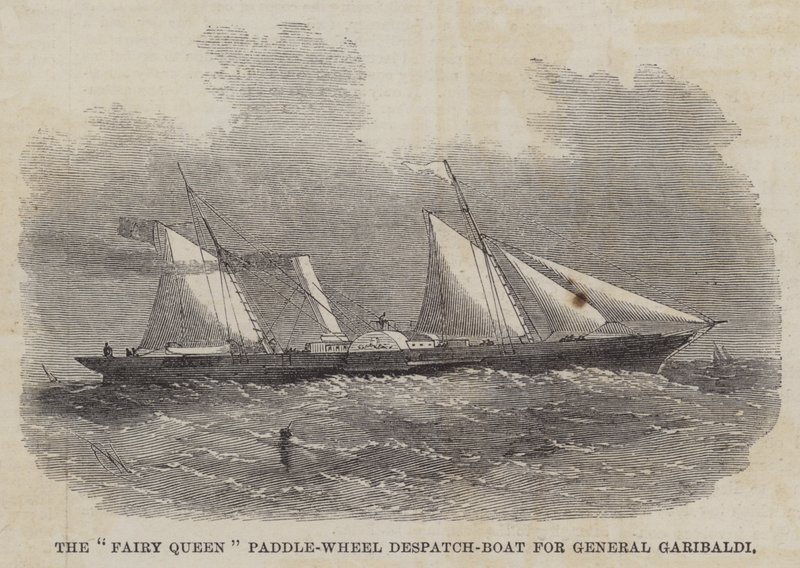De Fairy Queen Paddle-Wheel Despatch-Boat voor Generaal Garibaldi door Edwin Weedon
