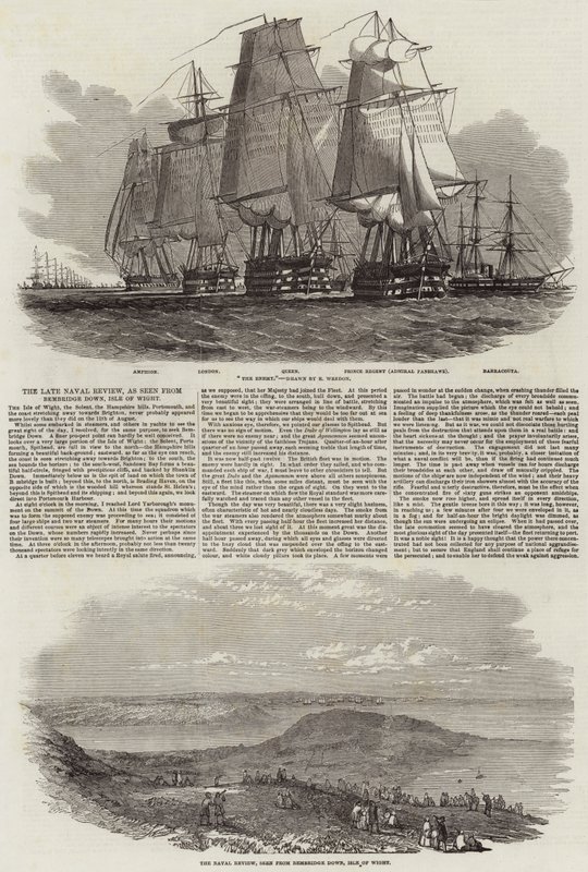 Het late marineoverzicht, gezien vanaf Bembridge Down, Isle of Wight door Edwin Weedon