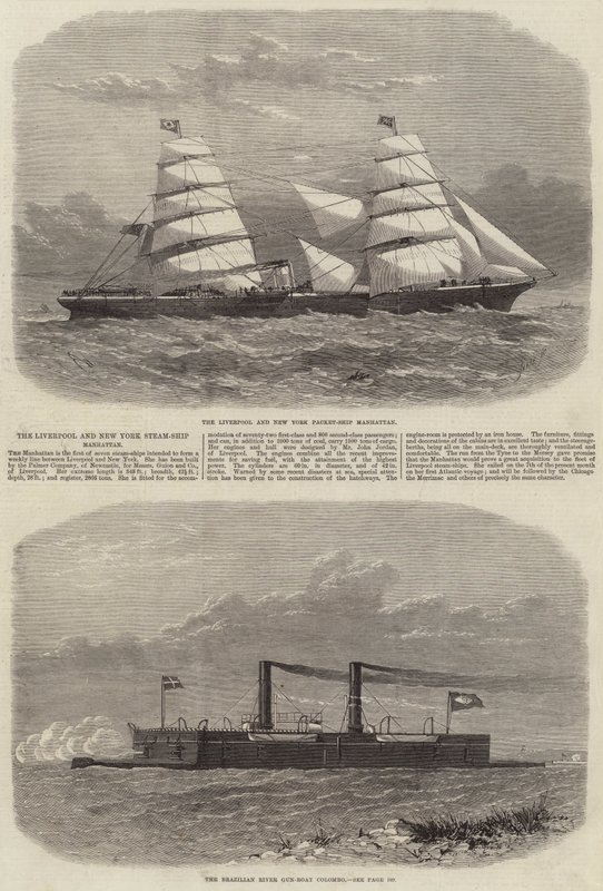 De Liverpool en New York stoomschip Manhattan door Edwin Weedon