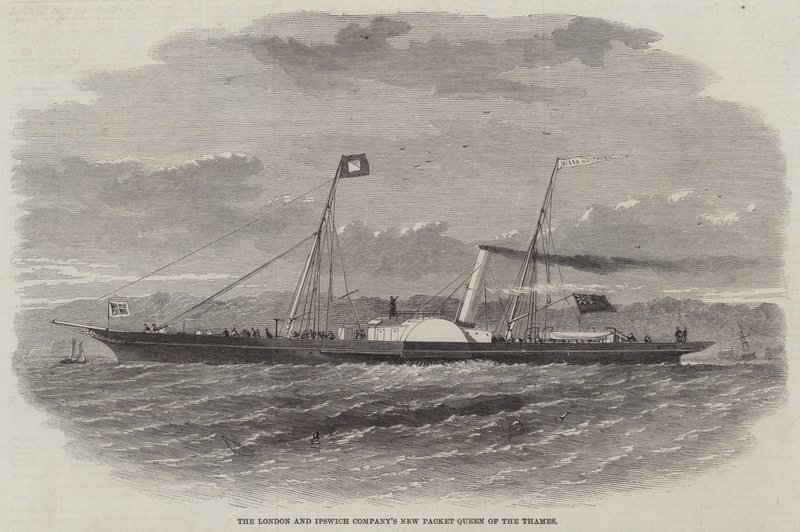 De Nieuwe Packet Queen of the Thames van de London en Ipswich Company door Edwin Weedon