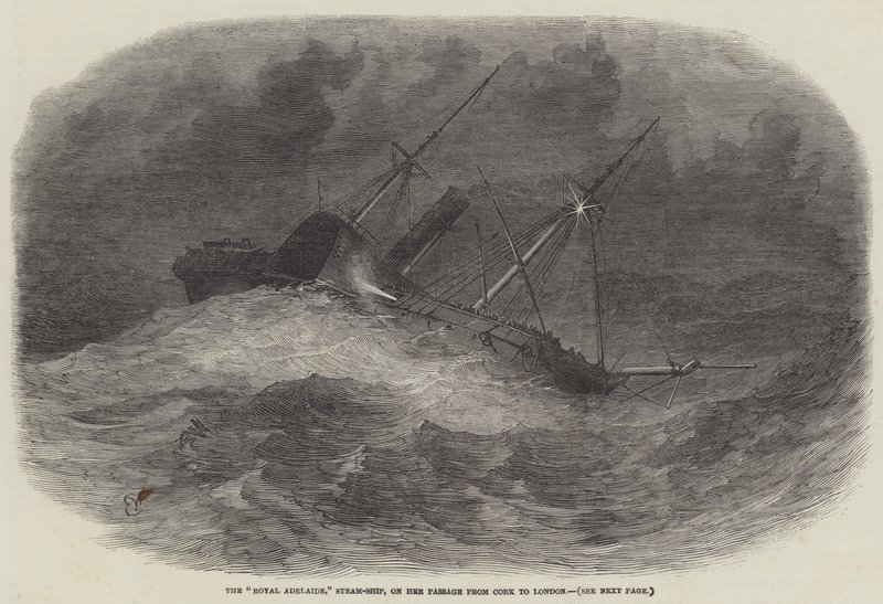 De Royal Adelaide, Stoomschip, op haar Reis van Cork naar Londen door Edwin Weedon