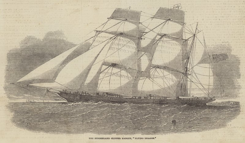 De Sunderland Clipper Bark, Flying Dragon door Edwin Weedon