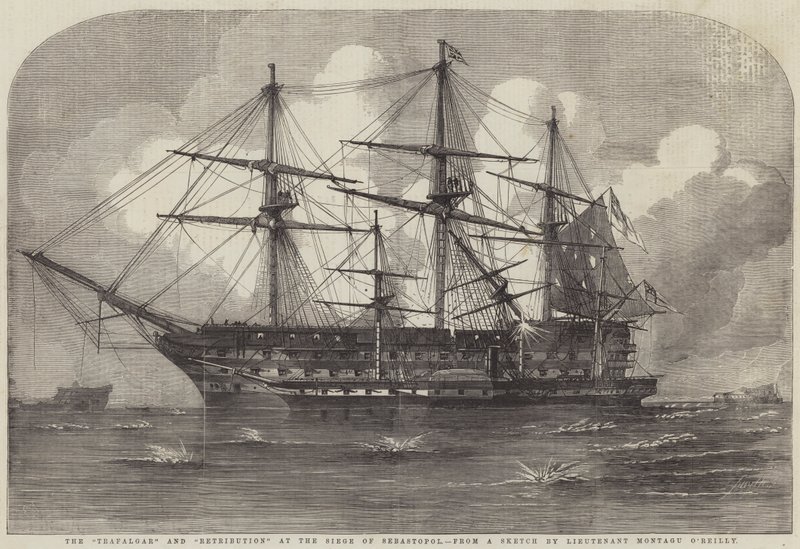 De Trafalgar en Retribution bij het Beleg van Sebastopol door Edwin Weedon