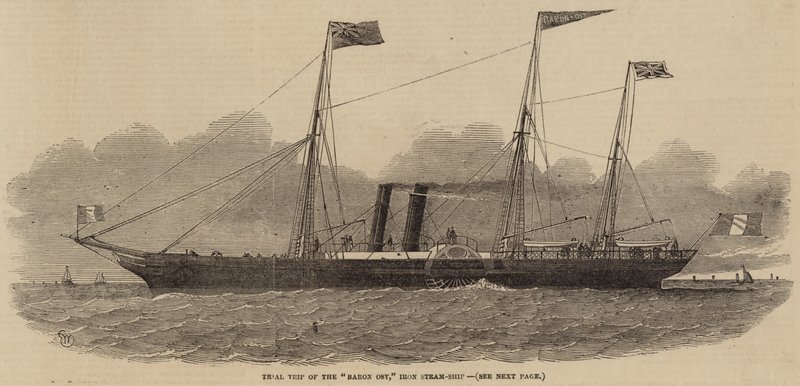 Proefvaart van de Baron Osy, ijzeren stoomschip door Edwin Weedon