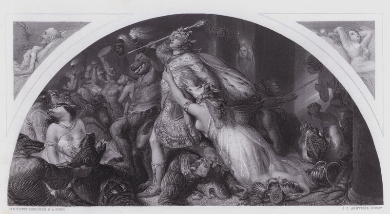 De Nederlaag van Comus en zijn Band door Edwin (after) Landseer