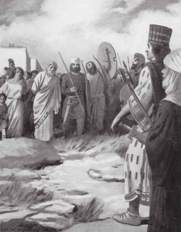 Croesus voor Cyrus bij de verovering van Sardis door Edwin A. Morrow