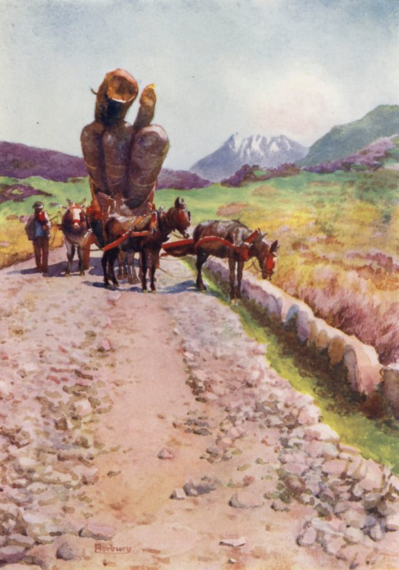 Corsica: Muilezels trekken hout door Edwin Arthur Norbury