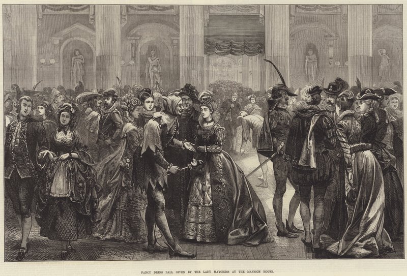 Verkleedbal gegeven door de Lady Mayoress in het Mansion House door Edwin Buckman