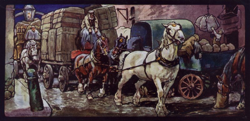 Clydesdale-paarden aan het werk door Edwin Noble