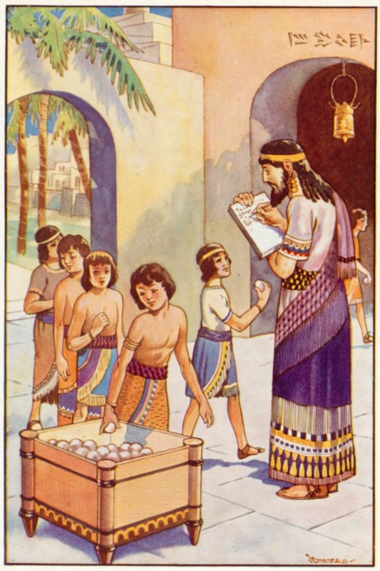 Op School in Babylon door Edwin Tryon Billings