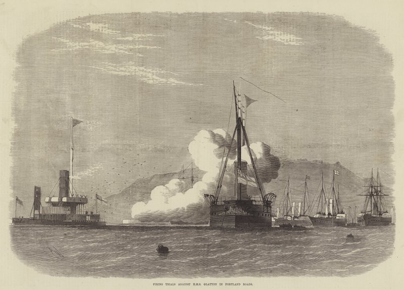 Schietproeven tegen HMS Glatton in Portland Roads door Edwin Weedon