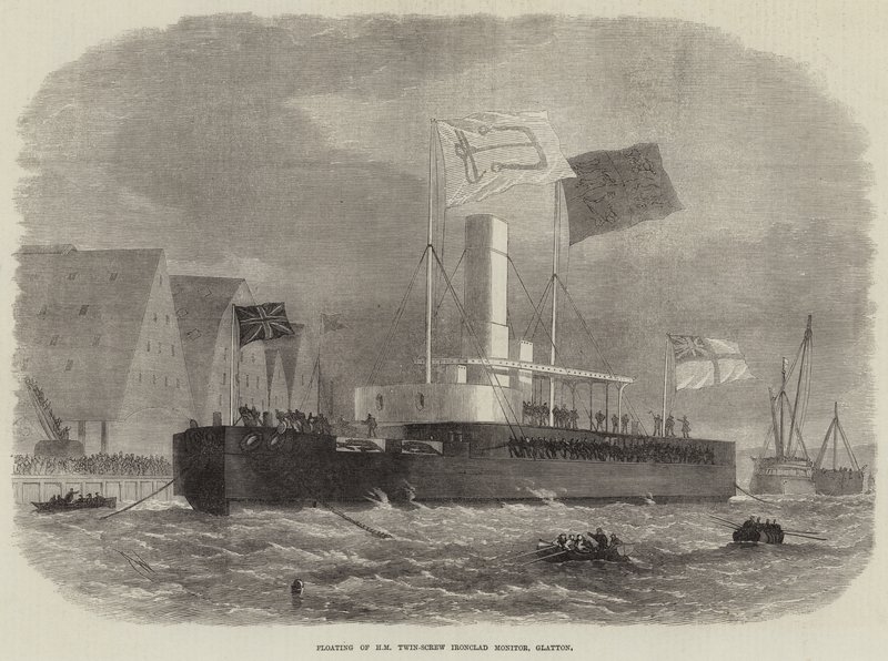Te water laten van HM Twin-Screw Ironclad Monitor, Glatton door Edwin Weedon