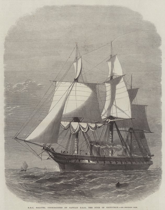HMS Galatea, in opdracht van Kapitein HRH de Hertog van Edinburgh door Edwin Weedon