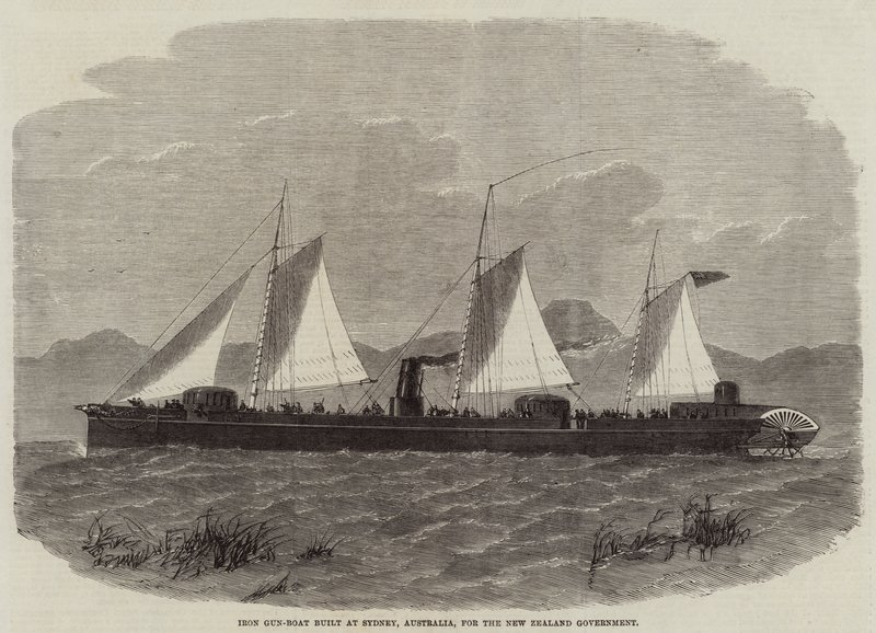 IJzeren Kanonneerboot gebouwd in Sydney, Australië, voor de Nieuw-Zeelandse regering door Edwin Weedon