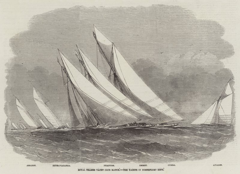 Royal Thames Yacht Club-wedstrijd, de jachten in Northfleet Hope door Edwin Weedon