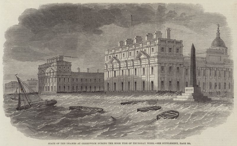 Staat van de Theems bij Greenwich tijdens de Hoogwater van Donderdag Week door Edwin Weedon