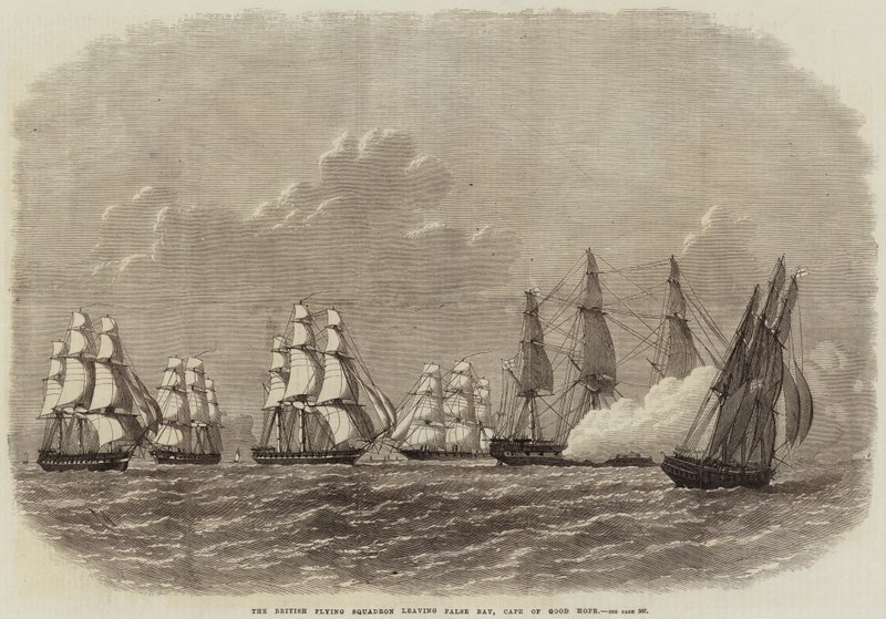 Het Britse vliegende squadron verlaat False Bay, Kaap de Goede Hoop door Edwin Weedon