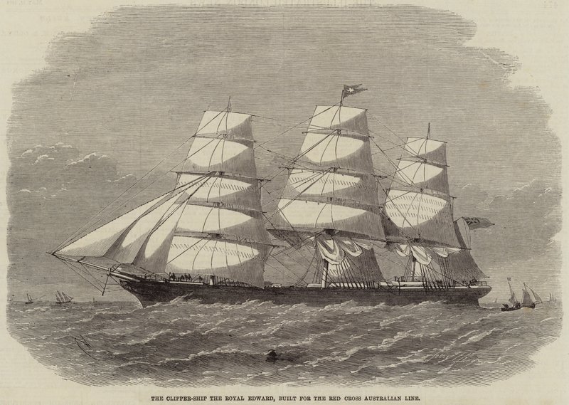Het Clipper-Schip de Royal Edward, gebouwd voor de Red Cross Australian Line door Edwin Weedon