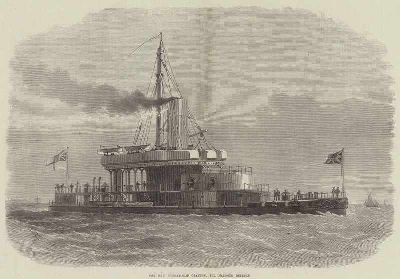 Het nieuwe torpedoschip Glatton, voor havenverdediging door Edwin Weedon